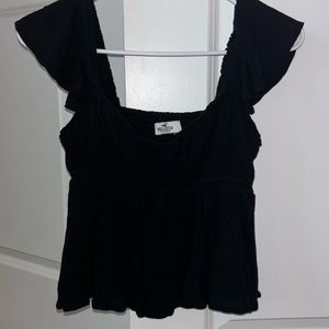 Hollister black peplum top | size small